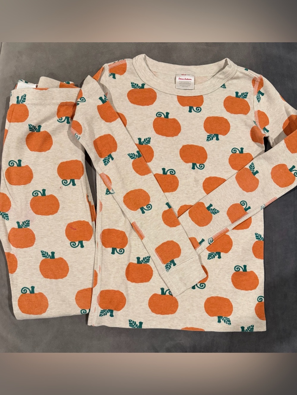 Hanna Andersson Halloween Holiday Kids Pumpkin Long Johns Pajama Set